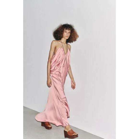 ZARA ZW COLLECTION SATIN VOLUME DRESS - Picture 5 of 16